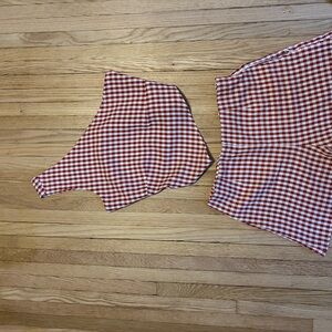 Red and White Gingham Two-Piece Set